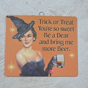 Halloween Witch Wall Art Decor - Orange and Black